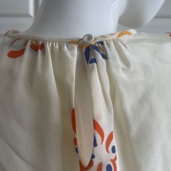 Rebecca Taylor Flame Fleur Silk Blouse - Picture 6 of 11